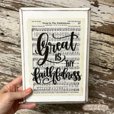 Great is thy Faithfulness hymn sign for the home