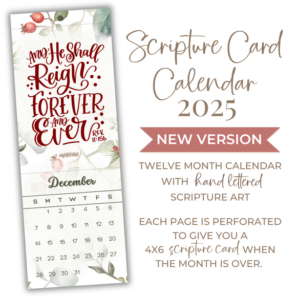 NEW 2025 Hand Lettered Scripture Card Calendar