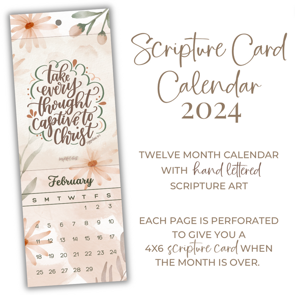 2024 Hand Lettered Scripture Card Calendar
